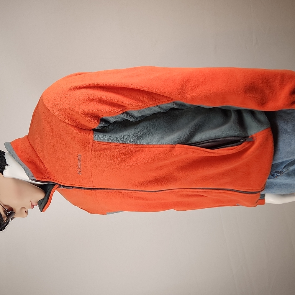 Columbia Full zip fleece jacket Size L Orange/Grey - Picture 8 of 17